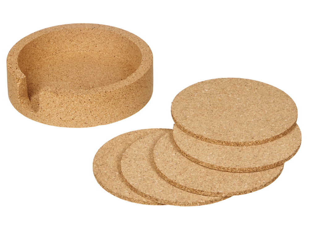 Набор костеров из пробки на подставке из пробки Krock (Изображение 7)
