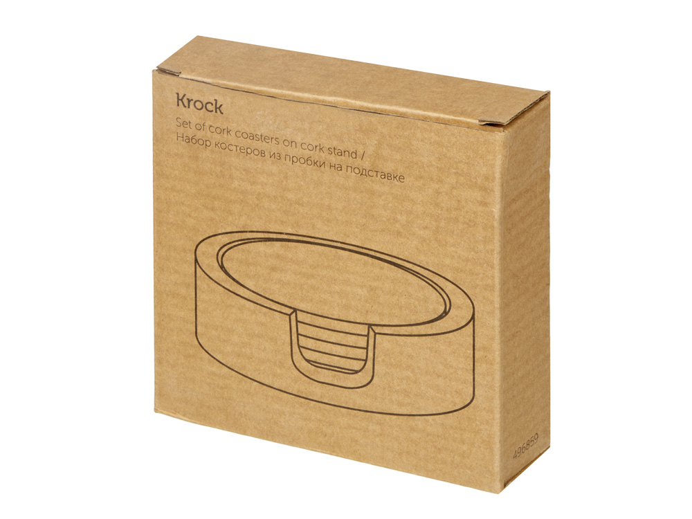 Набор костеров из пробки на подставке из пробки Krock (Изображение 10)