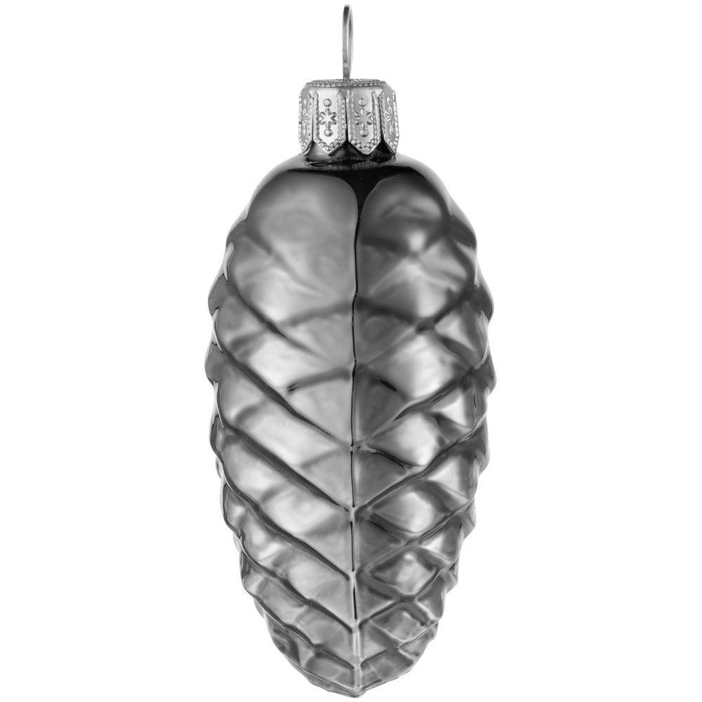 Елочная игрушка «Шишка», серая (графит) (Изображение 2)