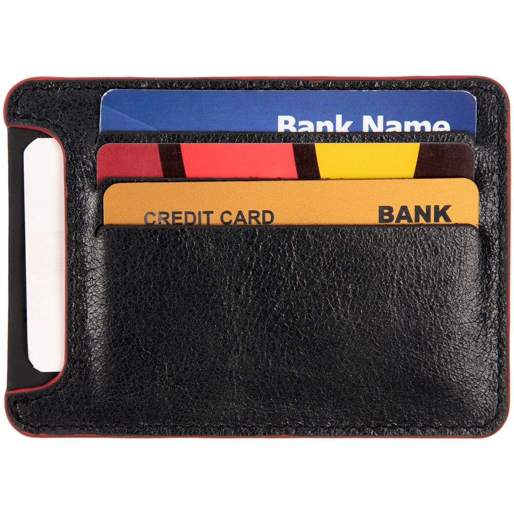 Чехол для карточек Arrival, черный с красным (Изображение 5)