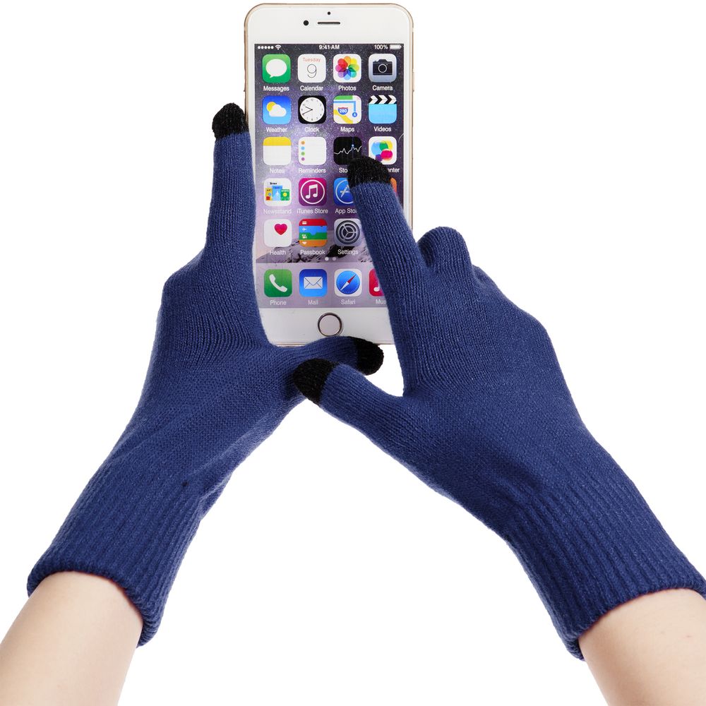 Перчатки сенсорные Urban Flow, темно-синий меланж, размер L/XL (Изображение 4)