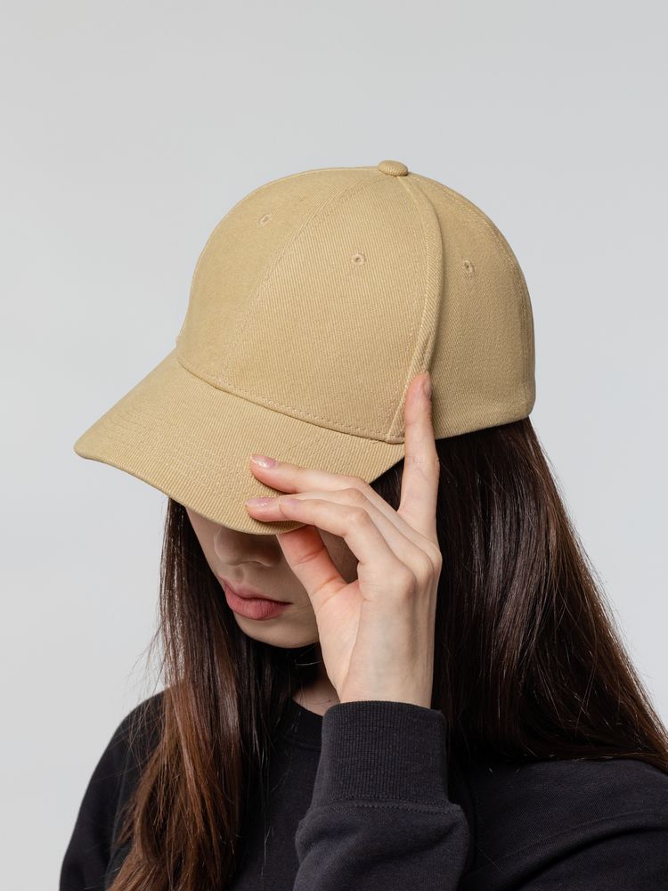 Бейсболка Hillside, бежевая (Изображение 6)