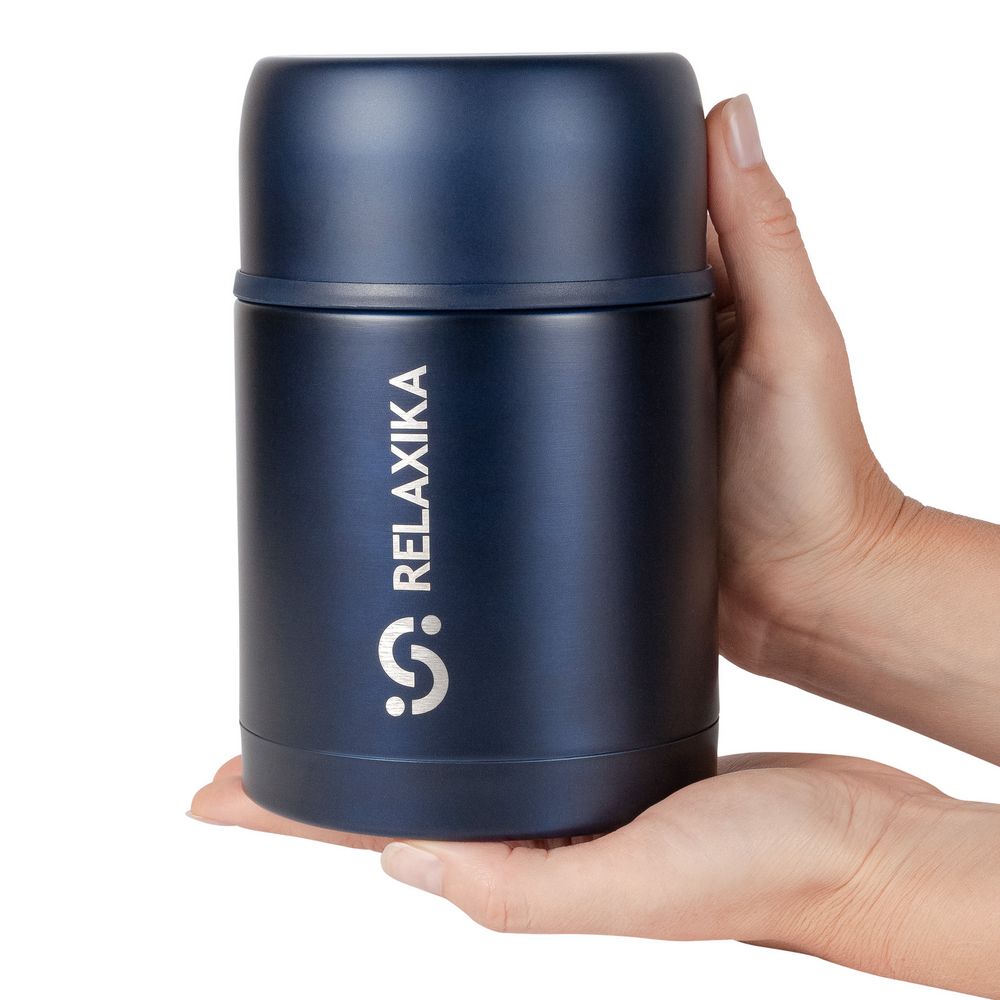 Термос для еды Relaxika 700, темно-синий (Изображение 6)