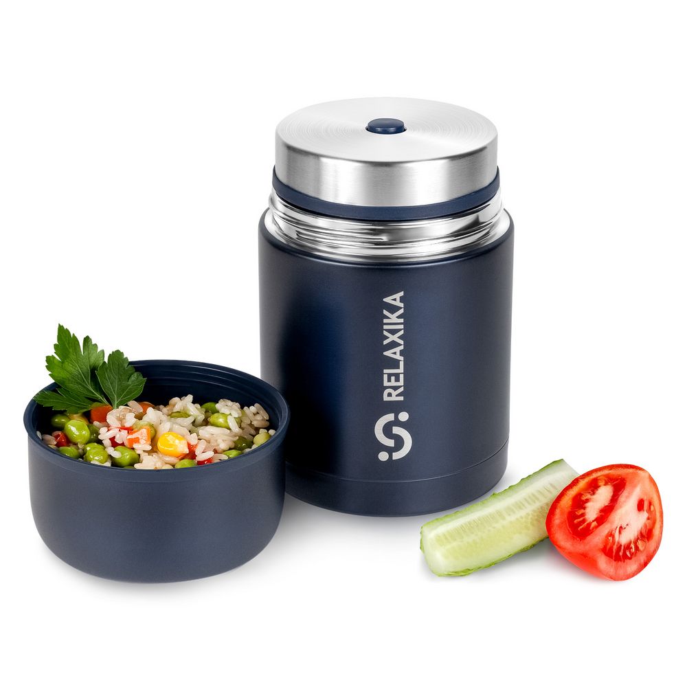 Термос для еды Relaxika 700, темно-синий (Изображение 7)