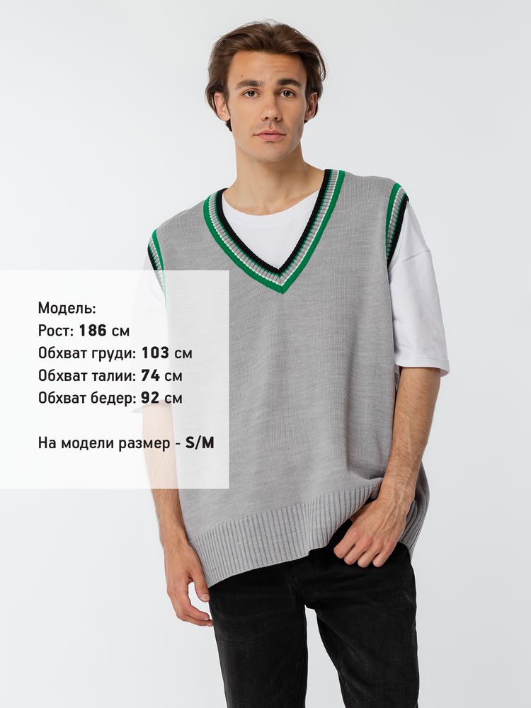 Жилет оверсайз унисекс Cornell в сумке, светло-серый, размер S/M (Изображение 10)