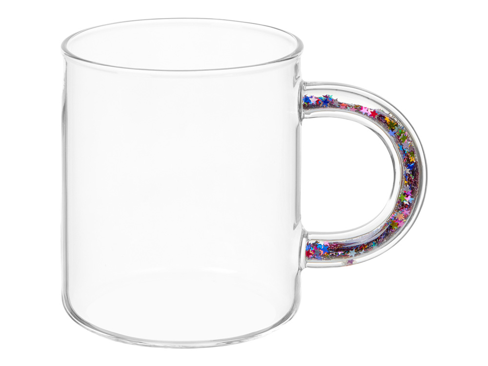 Стеклянная кружка с блестками в ручке Feria (Изображение 2)