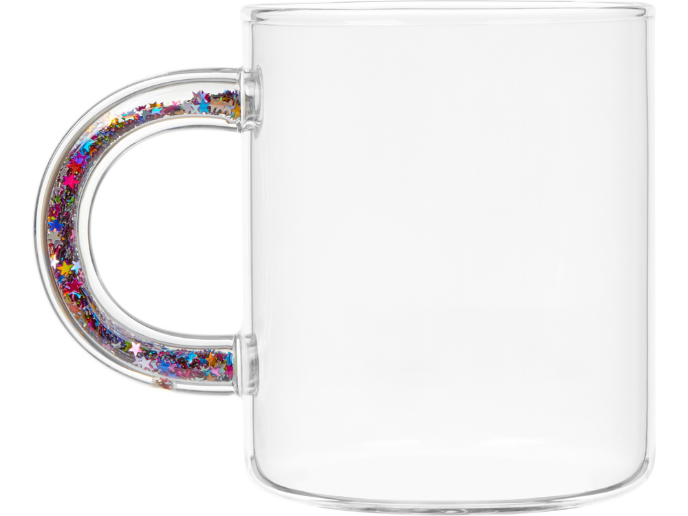 Стеклянная кружка с блестками в ручке Feria (Изображение 3)