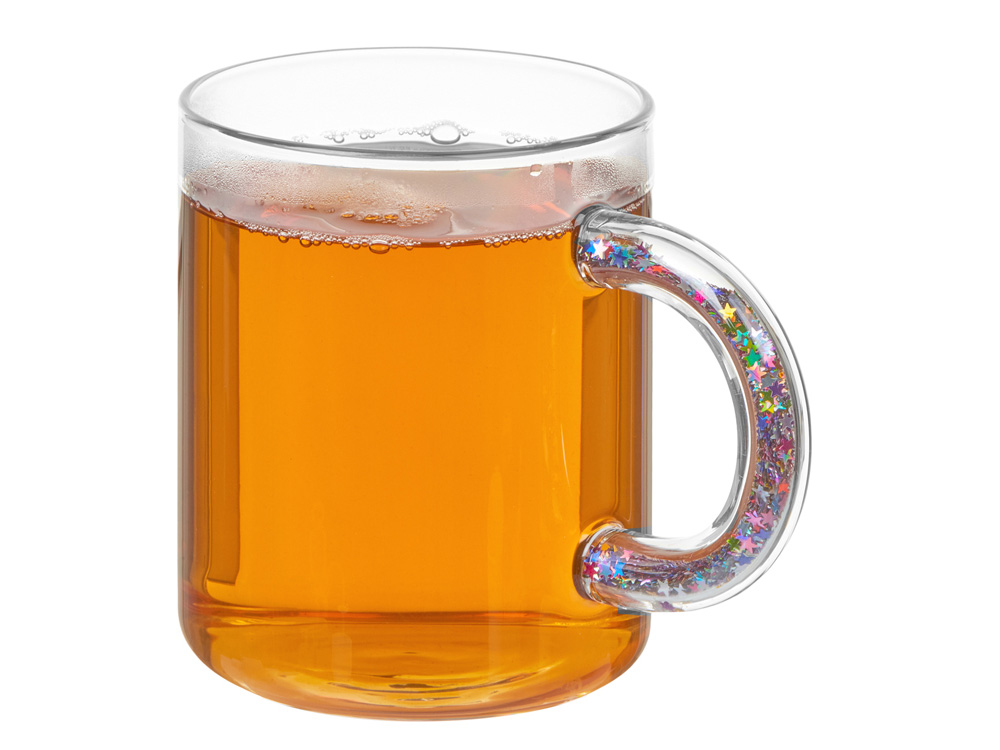 Стеклянная кружка с блестками в ручке Feria (Изображение 6)