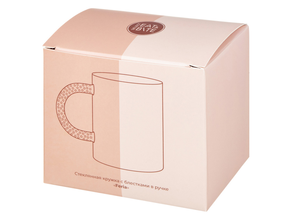 Стеклянная кружка с блестками в ручке Feria (Изображение 7)