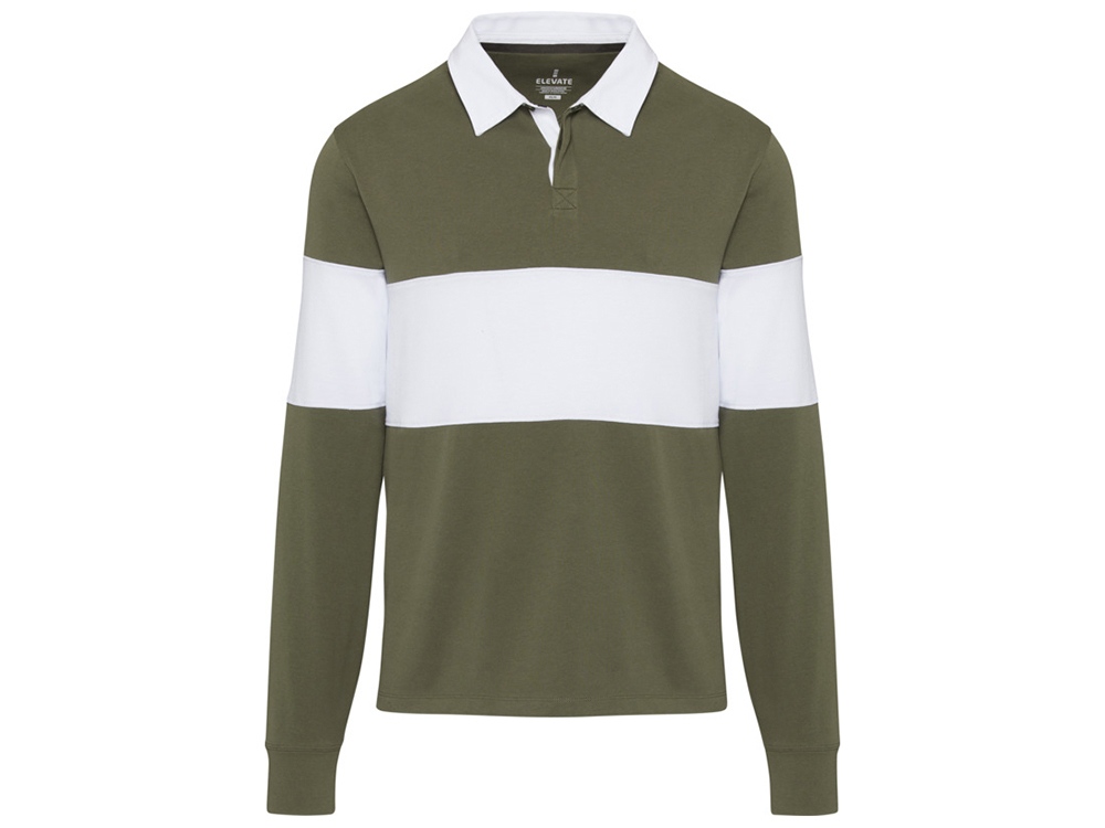 Толстовка-поло Clyde унисекс (зеленый/белый) S (Изображение 2)