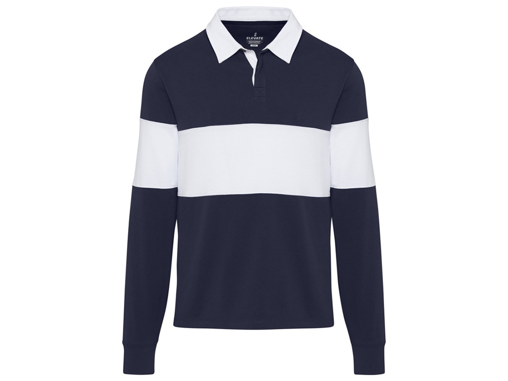 Толстовка-поло Clyde унисекс (темно-синий/белый) 2XS (Изображение 2)