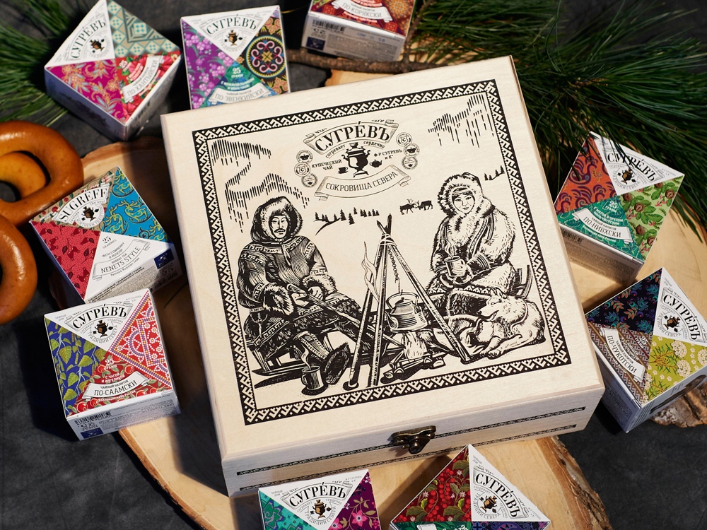 Подарочный набор c чаем Сокровища Севера в деревянной шкатулке (Изображение 2)