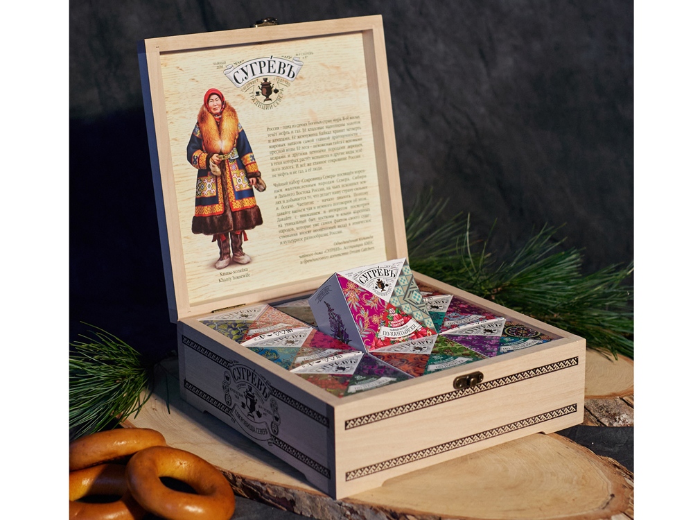 Подарочный набор c чаем Сокровища Севера в деревянной шкатулке (Изображение 3)