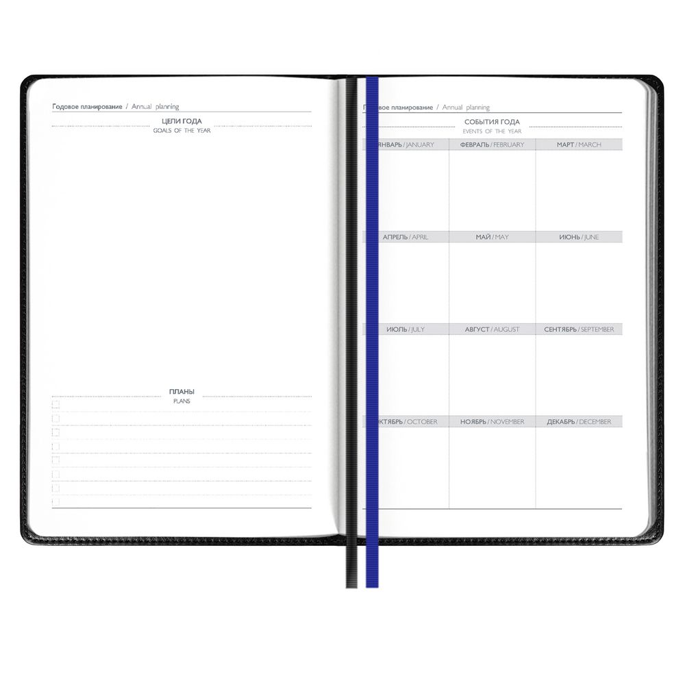 Ежедневник Alanis, недатированный, черный c синим (Изображение 2)