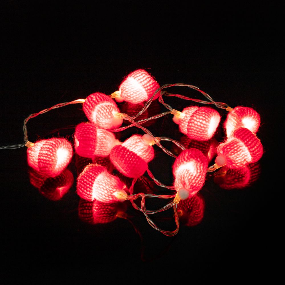 Гирлянда Cosy Poms, красная (Изображение 3)