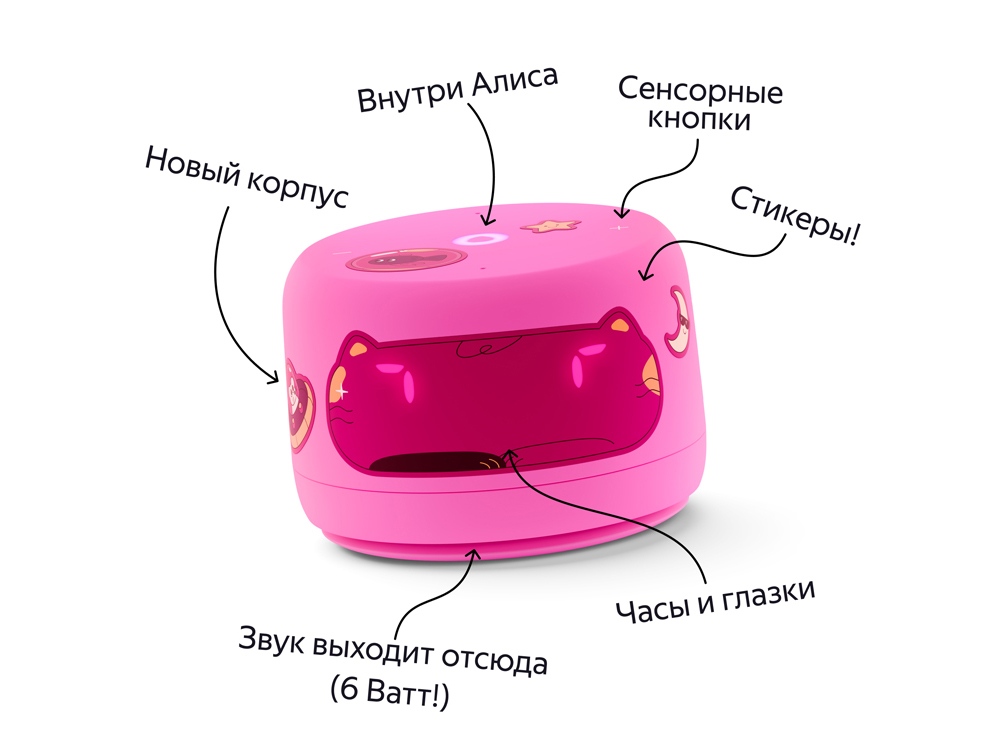 Умная колонка ЯНДЕКС Станция Лайт 2 с Алисой на YaGPT, 6 Вт (розовый)  (Изображение 4)