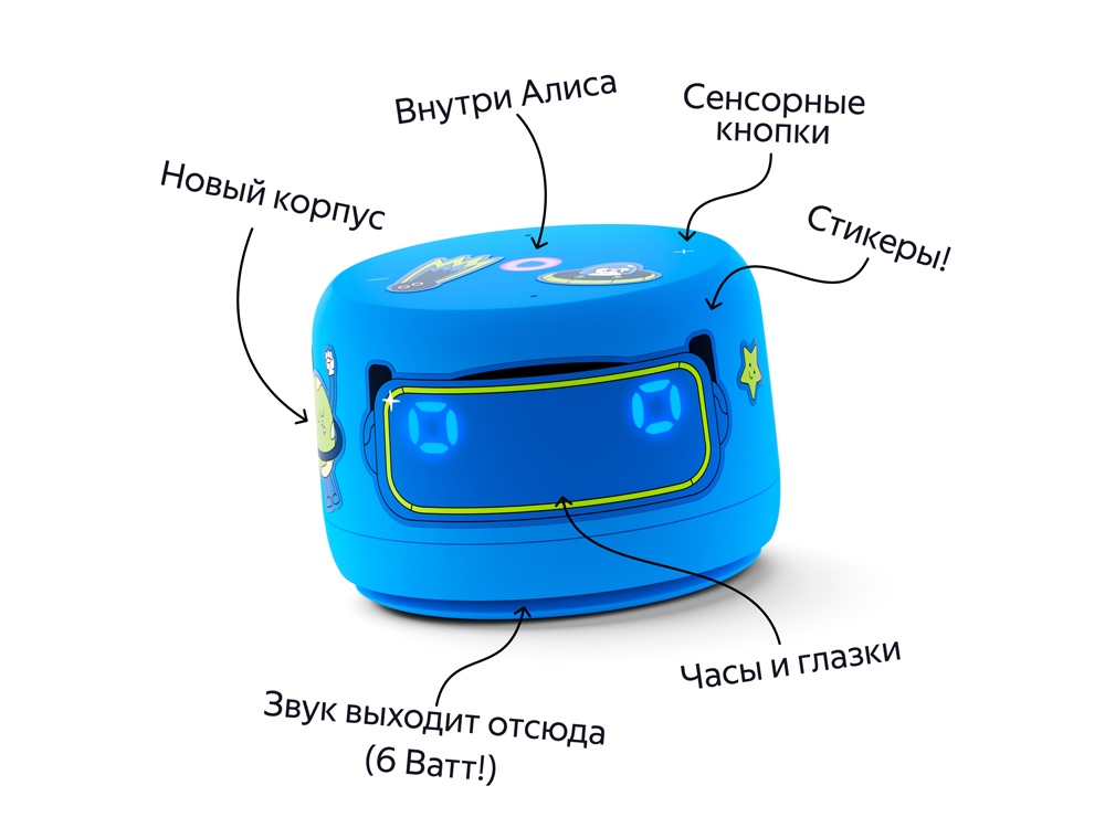 Умная колонка ЯНДЕКС Станция Лайт 2 с Алисой на YaGPT, 6 Вт (синий)  (Изображение 5)