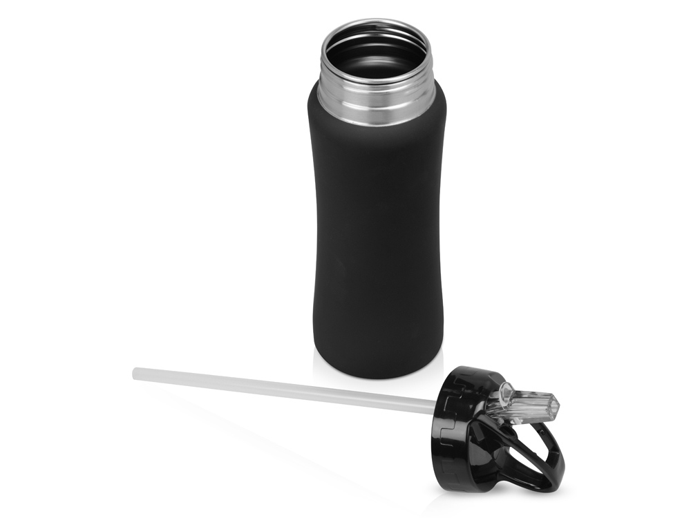 Бутылка спортивная из стали Коста-Рика, 600 мл (черный)  (Изображение 2)