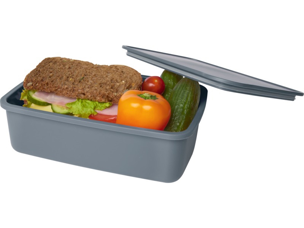 Контейнер для завтрака Dovi из переработанного пластика (серый)  (Изображение 3)