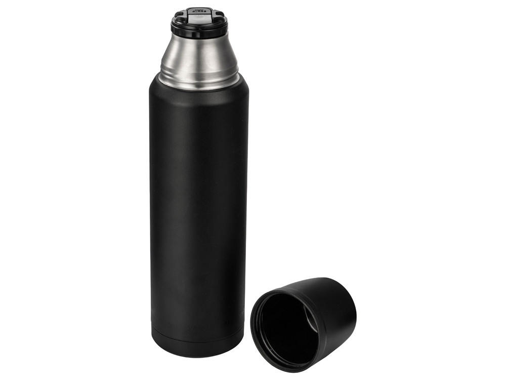 Термос с чашей и двойными медными стенками Stern, 1 л, черный (Р) (Изображение 2)