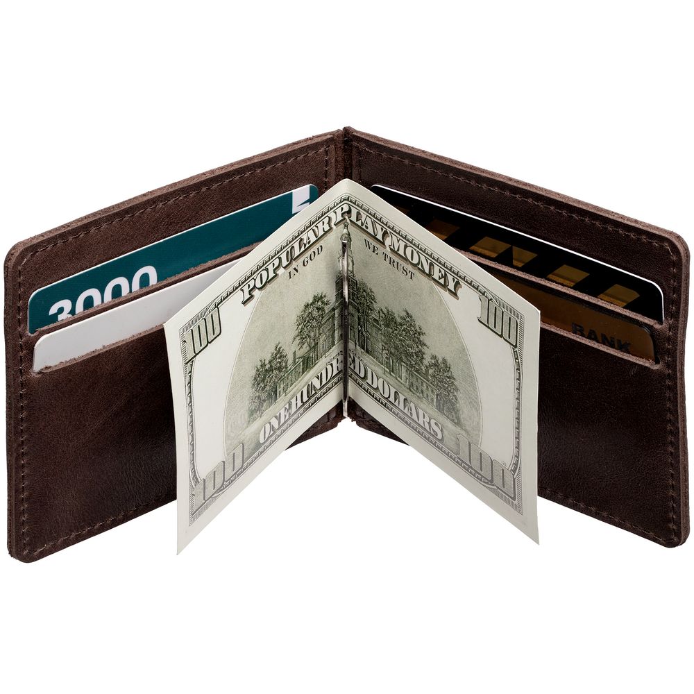 Зажим для купюр Apache, темно-коричневый (Изображение 6)