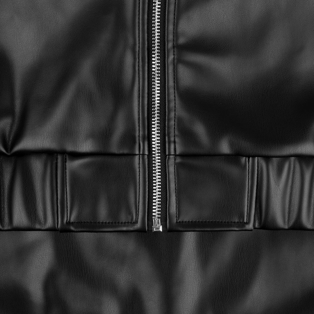 Бомбер из искусственной кожи Univer, черный, размер M/L (Изображение 2)