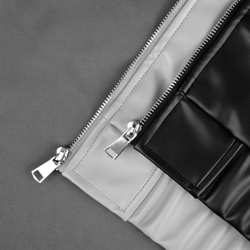 Бомбер из искусственной кожи Univer, черный, размер M/L (Изображение 3)