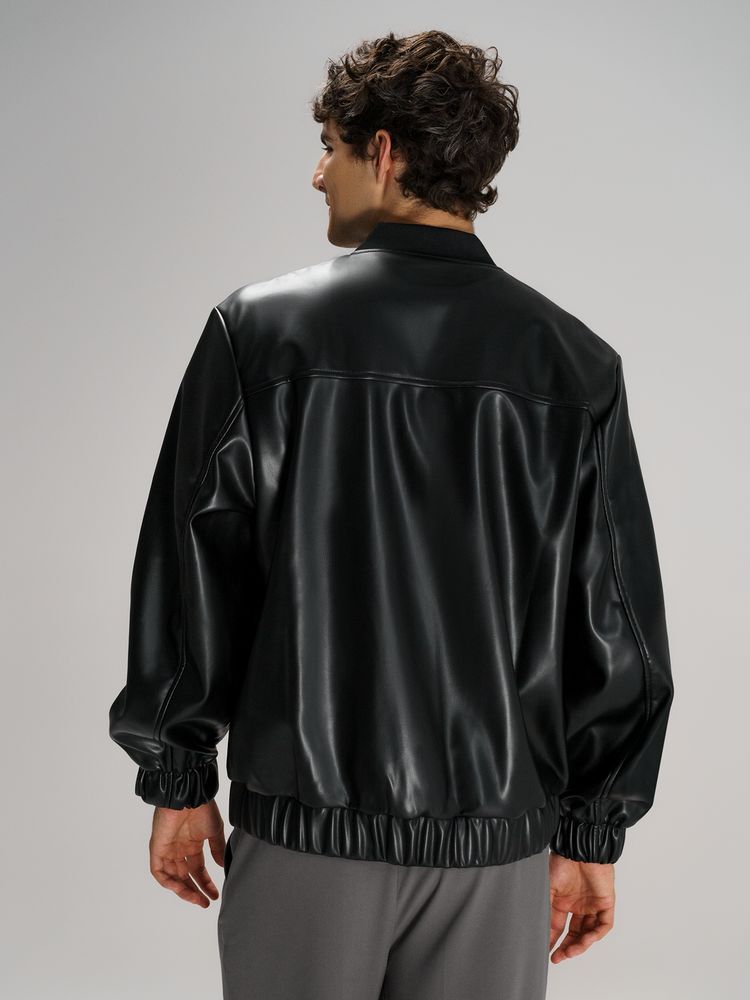 Бомбер из искусственной кожи Univer, черный, размер XL/XXL (Изображение 10)