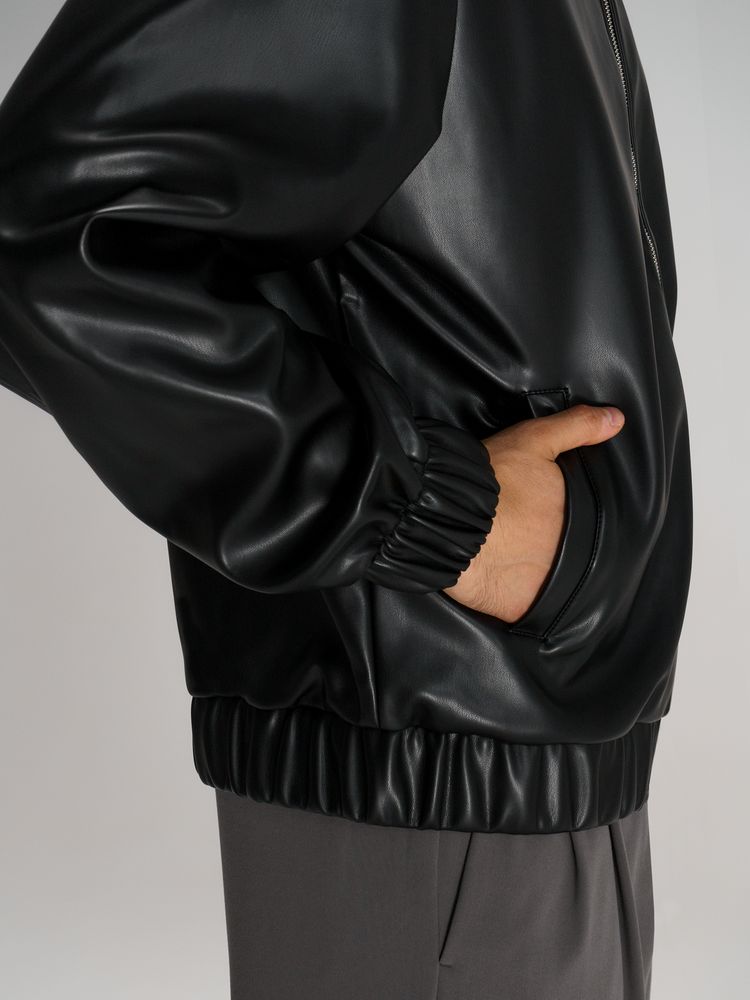 Бомбер из искусственной кожи Univer, черный, размер XL/XXL (Изображение 12)