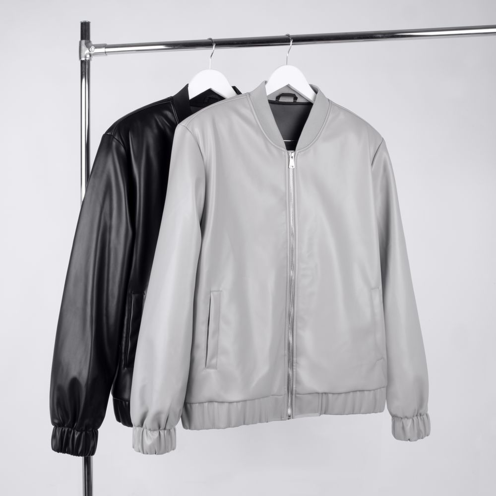 Бомбер из искусственной кожи Univer, серый, размер XL/XXL (Изображение 3)