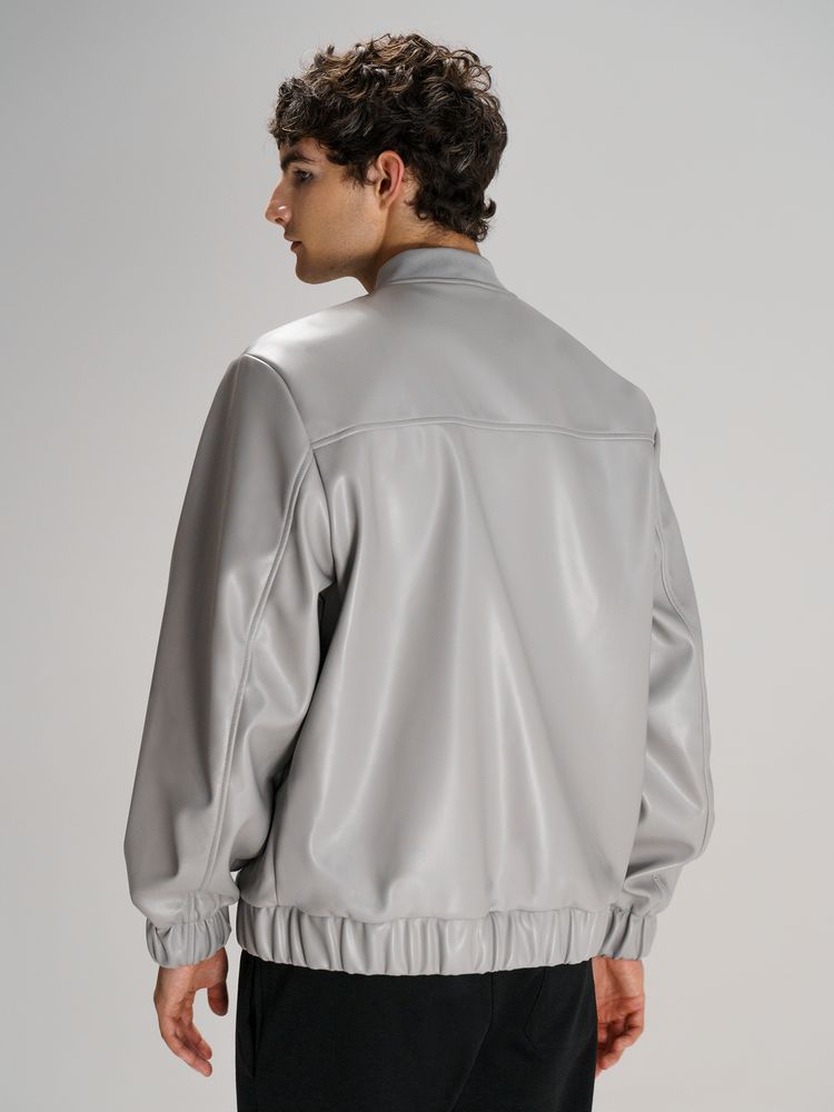 Бомбер из искусственной кожи Univer, серый, размер XL/XXL (Изображение 10)