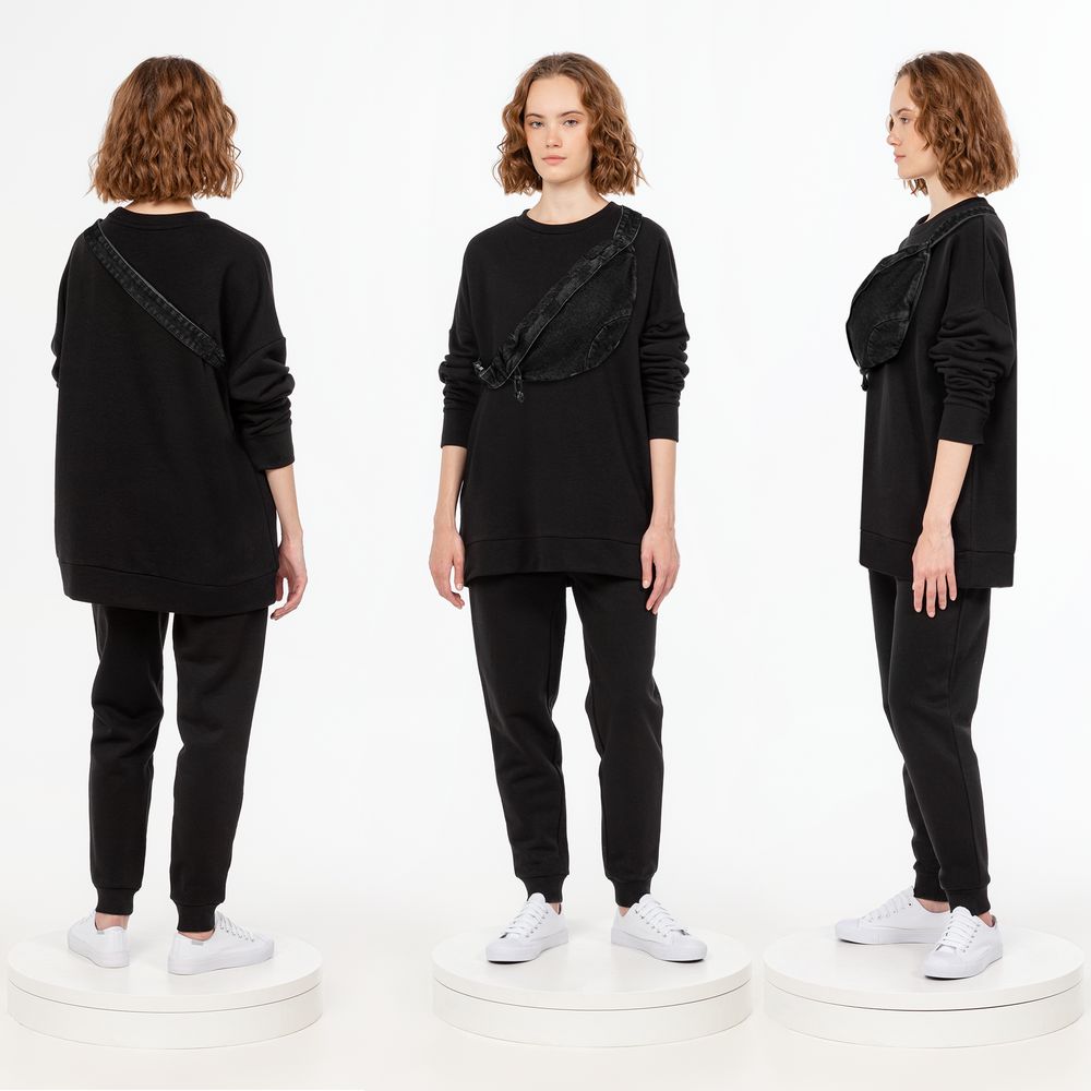 Поясная сумка W6, черная (Изображение 6)