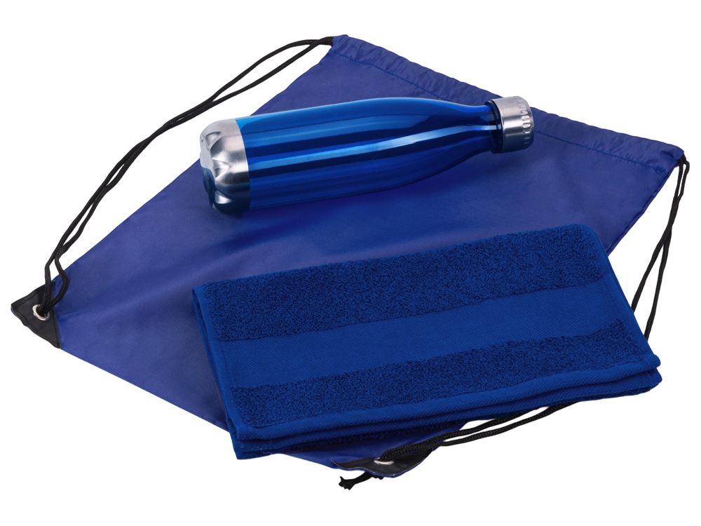 Спортивный набор из бутылки и полотенца Beginner (синий)  (Изображение 3)