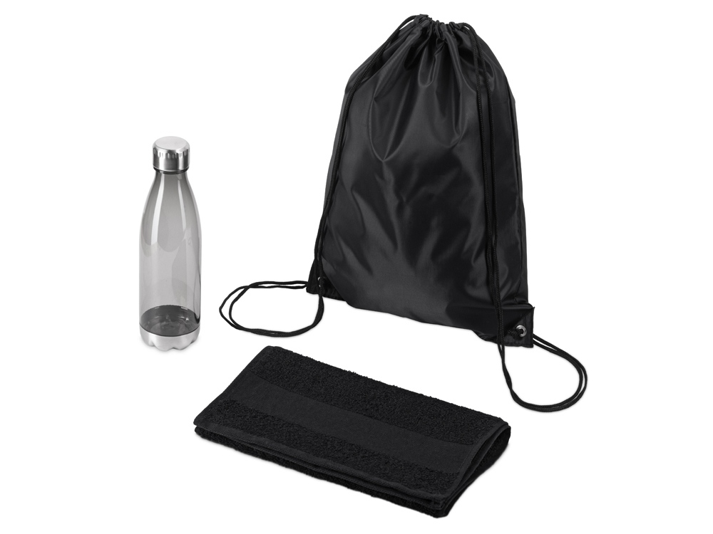 Спортивный набор из бутылки и полотенца Beginner (черный) 