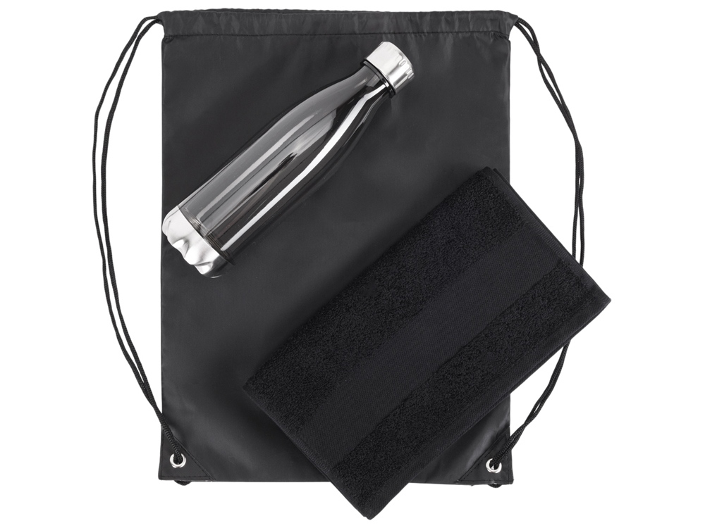 Спортивный набор из бутылки и полотенца Beginner (черный)  (Изображение 2)