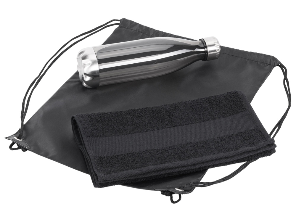 Спортивный набор из бутылки и полотенца Beginner (черный)  (Изображение 3)