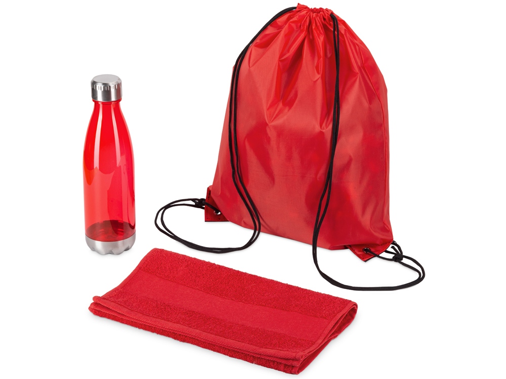 Спортивный набор из бутылки и полотенца Beginner (красный)  (Изображение 1)