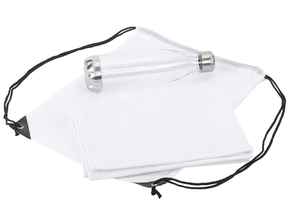 Спортивный набор из бутылки и полотенца Beginner (белый)  (Изображение 3)