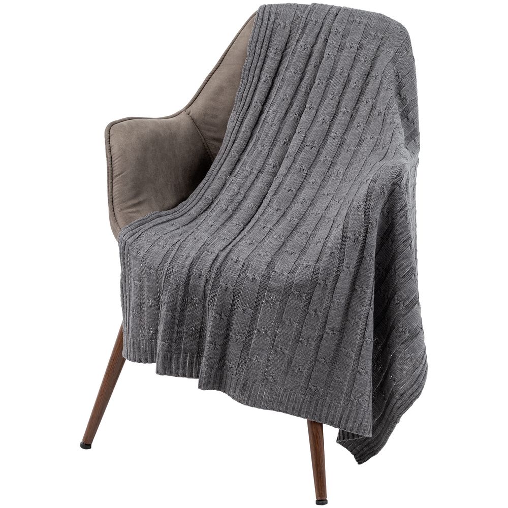 Плед Trenza, серый (Изображение 5)