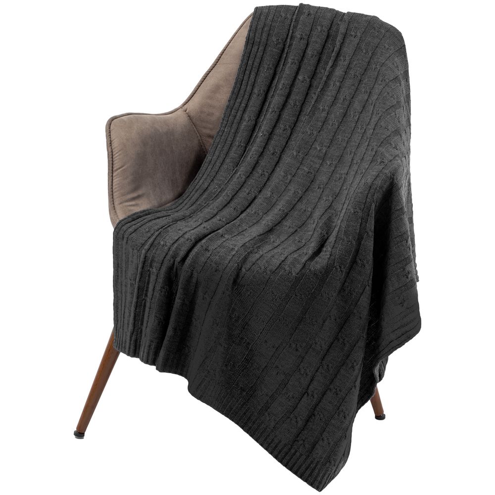 Плед Trenza, темно-серый (Изображение 5)