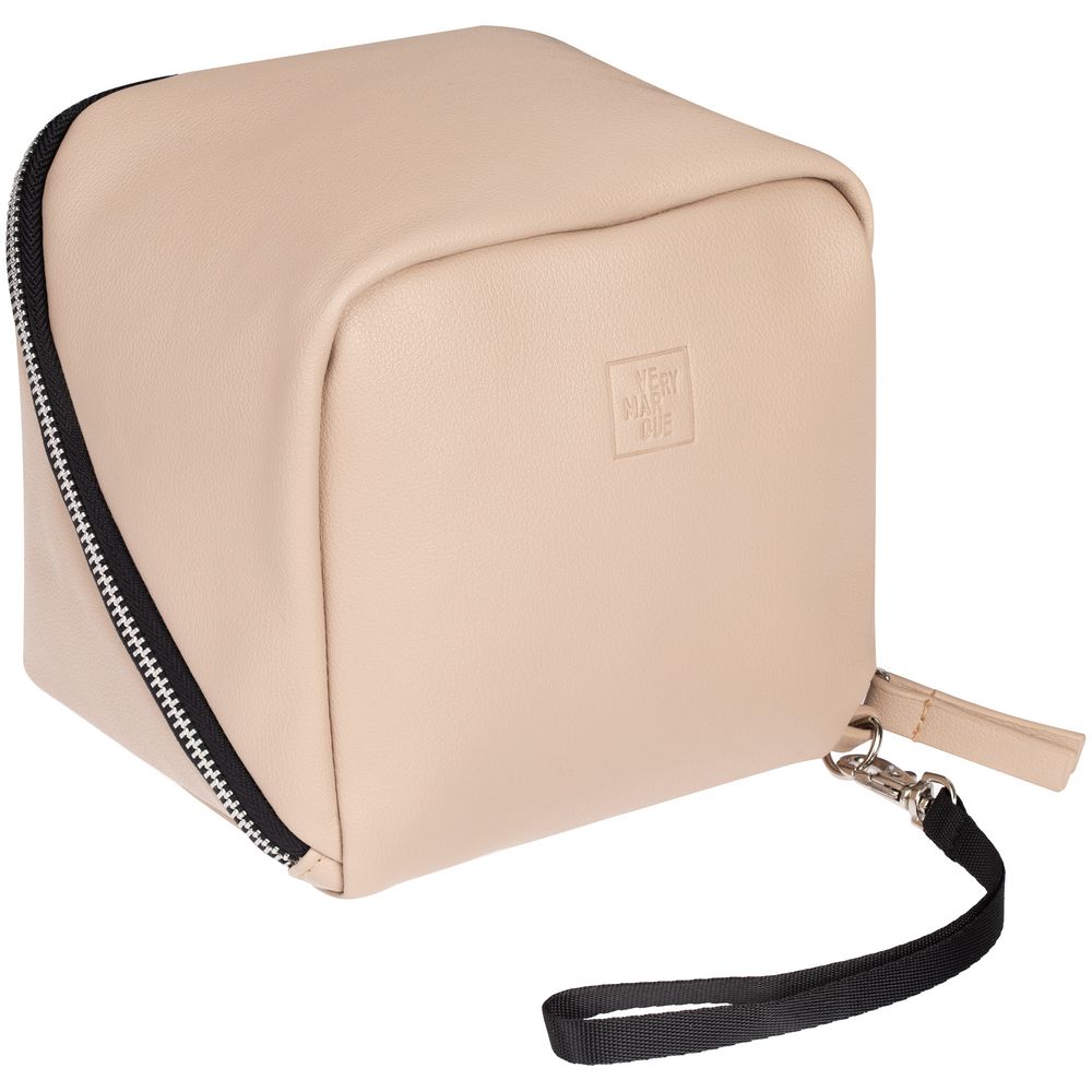 Дорожная косметичка Cubo, бежевая с логотипом (Изображение 2)