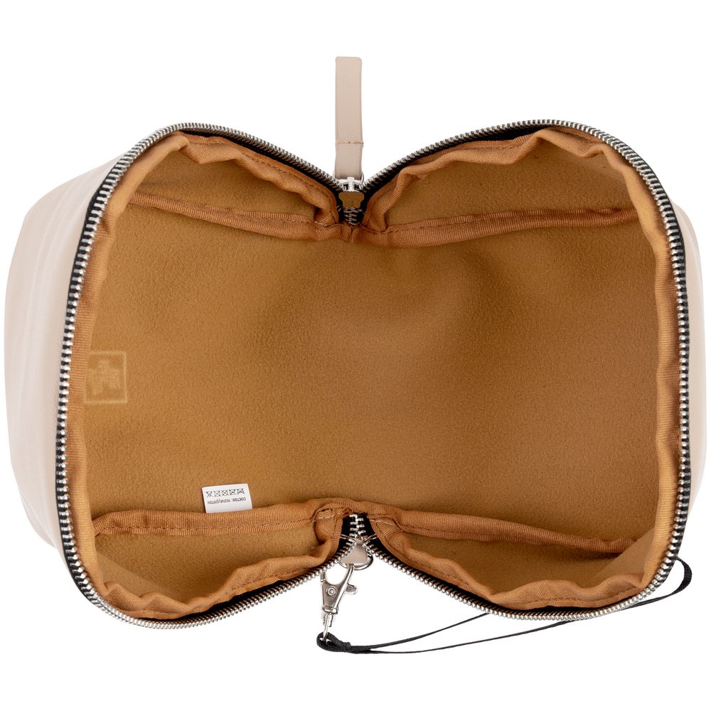 Дорожная косметичка Cubo, бежевая с логотипом (Изображение 8)