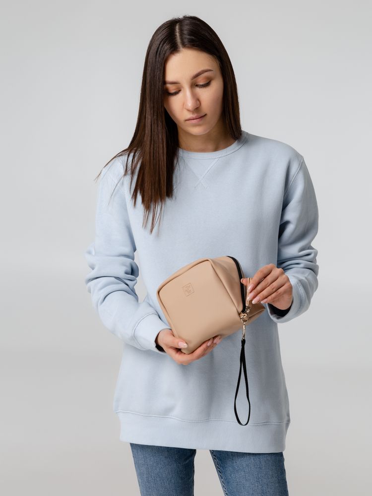 Дорожная косметичка Cubo, бежевая с логотипом (Изображение 9)