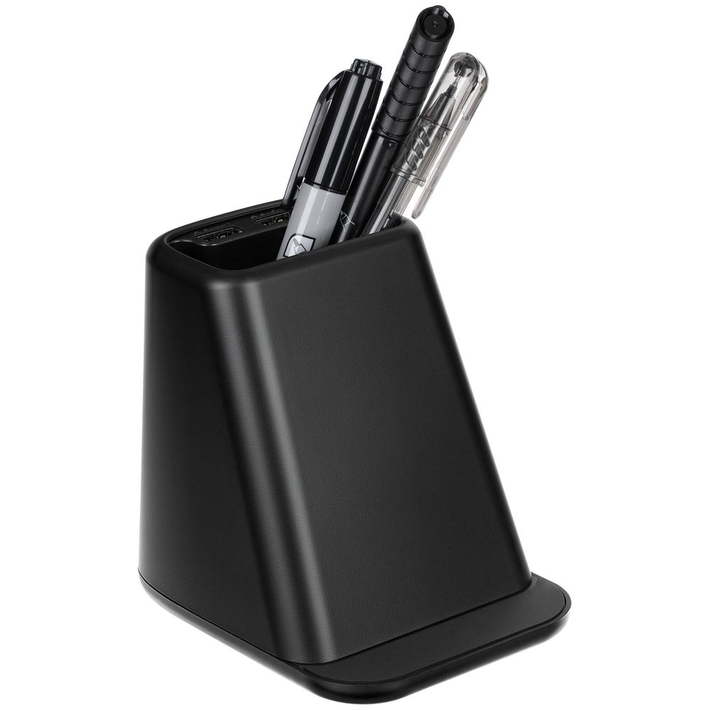 Настольный органайзер с зарядкой, лампой и вентилятором powerTower, черный (Изображение 3)