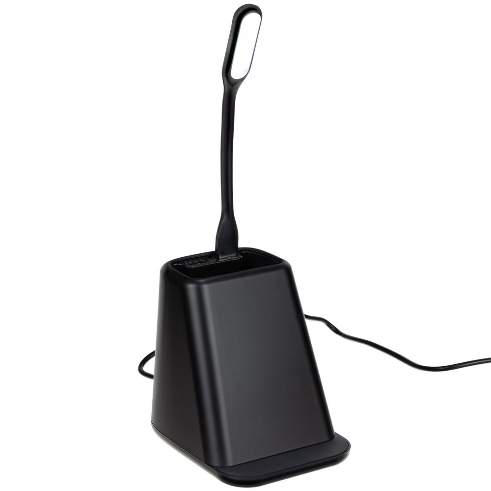 Настольный органайзер с зарядкой, лампой и вентилятором powerTower, черный (Изображение 5)