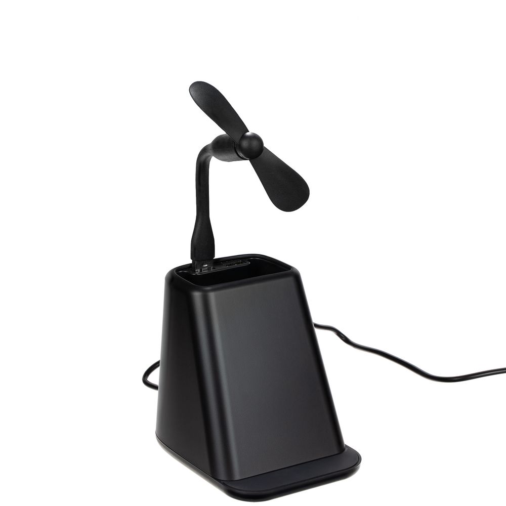 Настольный органайзер с зарядкой, лампой и вентилятором powerTower, черный (Изображение 6)