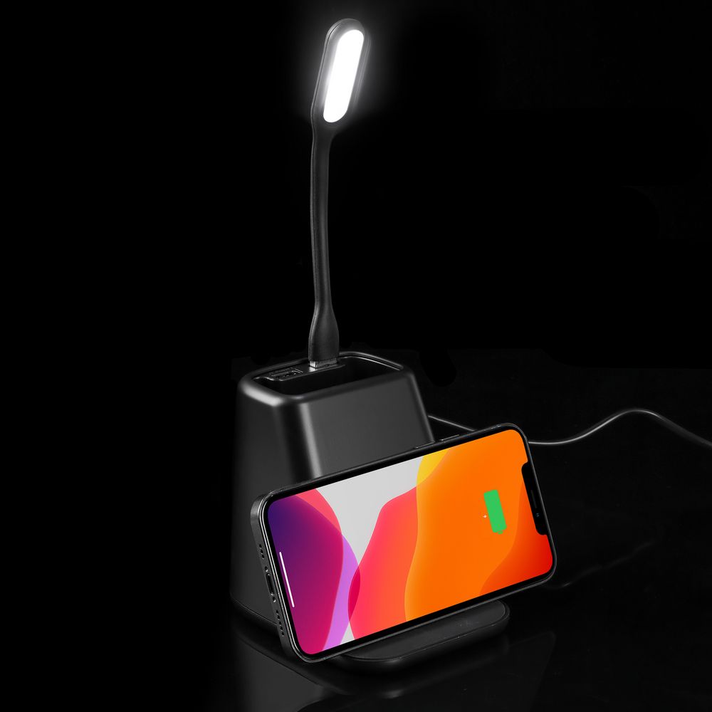 Настольный органайзер с зарядкой, лампой и вентилятором powerTower, черный (Изображение 10)