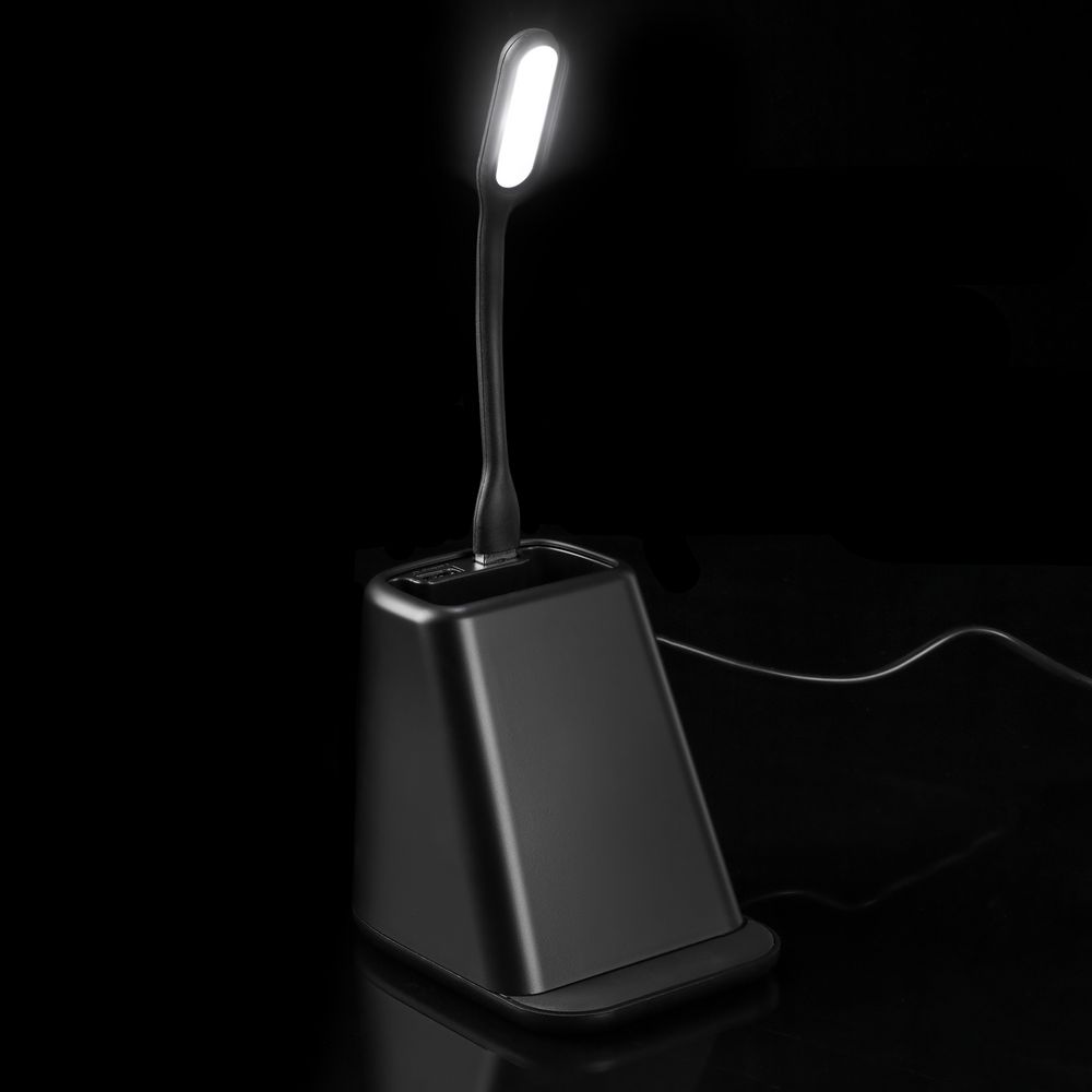 Настольный органайзер с зарядкой, лампой и вентилятором powerTower, черный (Изображение 11)