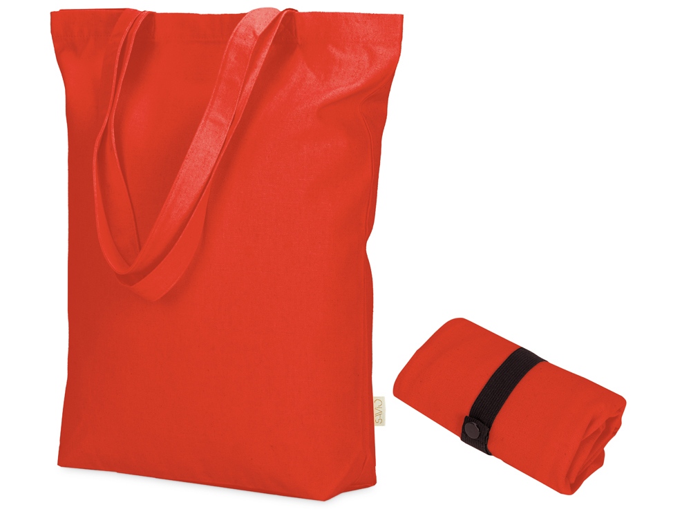 Сумка Fixy из переработанного хлопка 220 г/м2 с фиксирующей лентой (красный) 