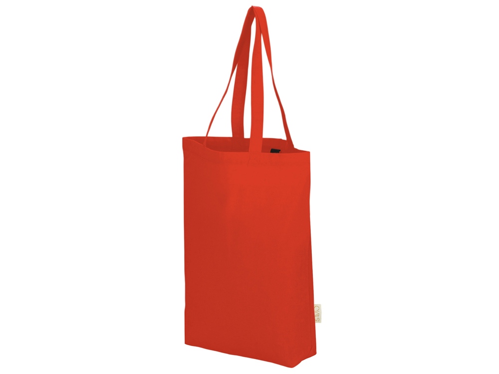 Сумка Fixy из переработанного хлопка 220 г/м2 с фиксирующей лентой (красный)  (Изображение 3)